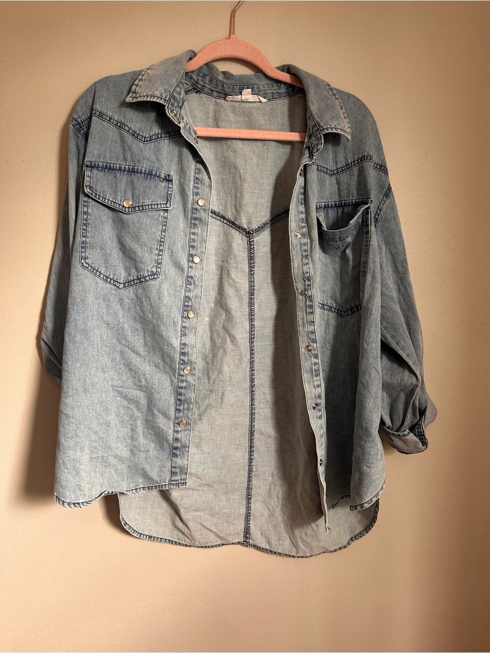 Jane and Delancey Light Blue Denim Button-Up Shirt